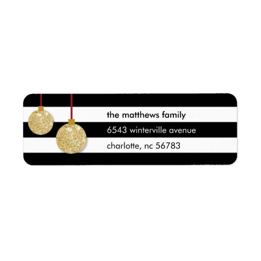 Modern Gold-Ornament-Streifenadressen-Label (Vorne)
