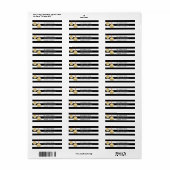 Modern Gold-Ornament-Streifenadressen-Label (Vorne)