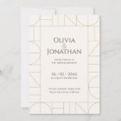 Modern Gold Ornaments Cream Wedding Einladung (Vorderseite)