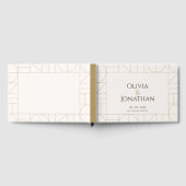Modern Gold Ornaments Cream Wedding Gästebuch (Voll)