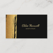 Modern Gold Paint Stroke Minimalistisch Visitenkarte (Vorderseite)