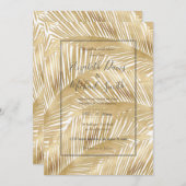 Modern Gold Palm Leaf Tropical Pattern Einladung (Vorne/Hinten)
