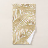 Modern Gold Palm Leaf tropisches Muster Badhandtuch Set (Handtuch)