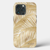 Modern Gold Palm Leaf tropisches Muster Case-Mate iPhone Hülle (Rückseite)