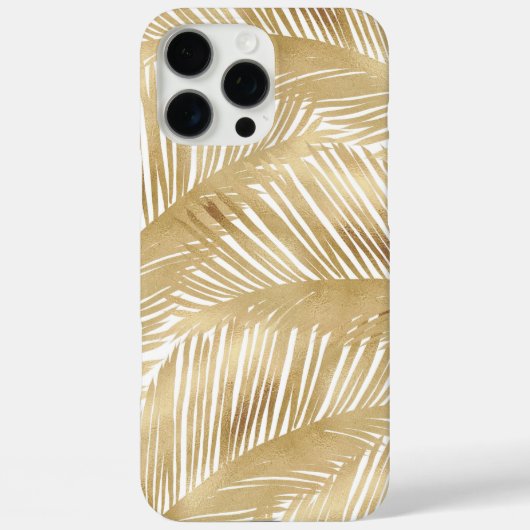 Modern Gold Palm Leaf tropisches Muster Case-Mate iPhone Hülle (Rückseite)
