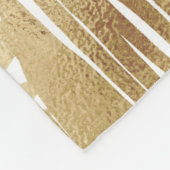 Modern Gold Palm Leaf tropisches Muster Fleecedecke (Ecke)