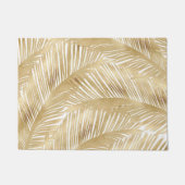 Modern Gold Palm Leaf tropisches Muster Fußmatte (Vorderseite)