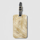 Modern Gold Palm Leaf tropisches Muster Gepäckanhänger (Vorderseite Vertikal)