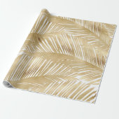 Modern Gold Palm Leaf tropisches Muster Geschenkpapier (Ungerollt)