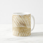 Modern Gold Palm Leaf tropisches Muster Kaffeetasse (VorderseiteRechts)