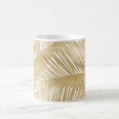Modern Gold Palm Leaf tropisches Muster Kaffeetasse (Mittel)