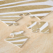 Modern Gold Palm Leaf tropisches Muster Puzzle (Seite)