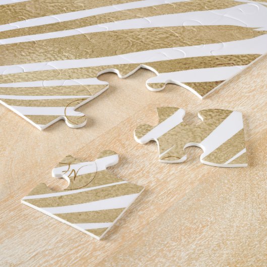 Modern Gold Palm Leaf tropisches Muster Puzzle (Seite)