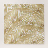 Modern Gold Palm Leaf tropisches Muster Puzzle (Vertikal)