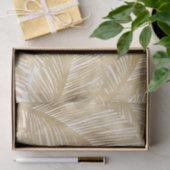 Modern Gold Palm Leaf tropisches Muster Seidenpapier (Geschenk)