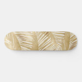 Modern Gold Palm Leaf tropisches Muster Skateboard (Horizontal)