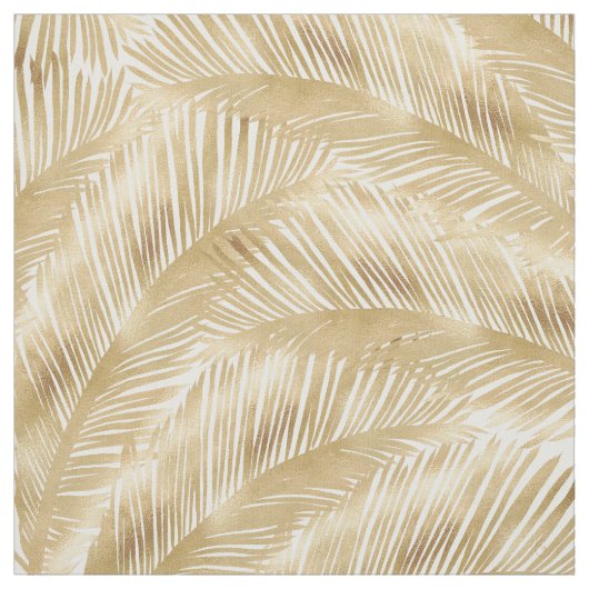 Modern Gold Palm Leaf tropisches Muster Stoff (Muster)