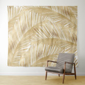 Modern Gold Palm Leaf tropisches Muster Wandteppich (Beispiel (Horizontal))