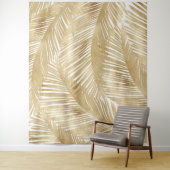 Modern Gold Palm Leaf tropisches Muster Wandteppich (Beispiel)