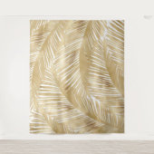 Modern Gold Palm Leaf tropisches Muster Wandteppich (Vorderseite)