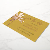 Modern Gold Palm Tree Beach Hochzeit Save the Date Folieneinladung (Gedreht)