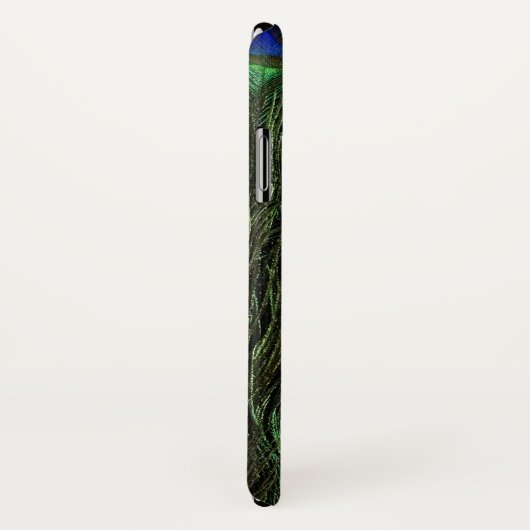 Modern Gold Peacock Feather Monogram Case-Mate iPhone Hülle (Hinten/Rechts)