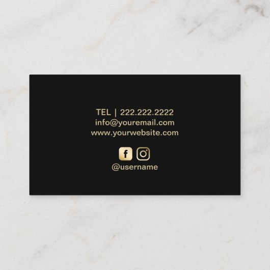 Modern Gold Peacock Feathers Beauty Salon Wellness Visitenkarte (Rückseite)