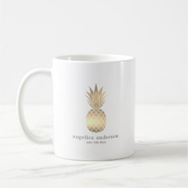 Modern Gold Pineapse personalisierte Mug Kaffeetasse