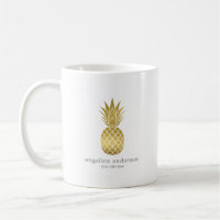 Modern Gold Pineapse personalisierte Mug