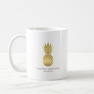 Modern Gold Pineapse personalisierte Mug Kaffeetasse