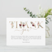 Modern Gold Pink Floral Baby Dusche Danke Auto (Stehend Vorderseite)