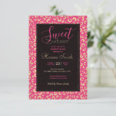Modern Gold Pink Leopard Print Muster Einladung (Stehend Vorderseite)