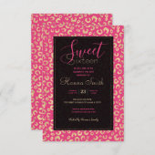 Modern Gold Pink Leopard Print Muster Einladung (Vorne/Hinten)