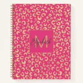 Modern Gold Pink Leopard Print Muster Notizblock (Vorderseite)