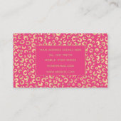 Modern Gold Pink Leopard Print Muster Visitenkarte (Rückseite)