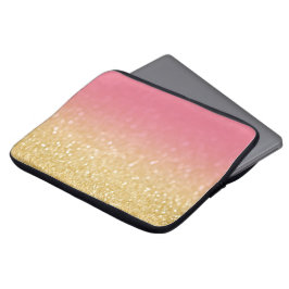 Modern Gold Pink Ombre Glitzer Notebook-Sleeve Cas Laptopschutzhülle