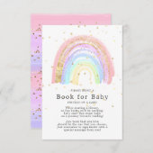 Modern Gold Pink Rainbow Book for Baby Card Begleitkarte (Vorne/Hinten)