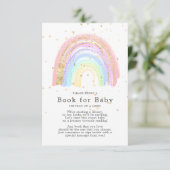 Modern Gold Pink Rainbow Book for Baby Card Begleitkarte (Stehend Vorderseite)