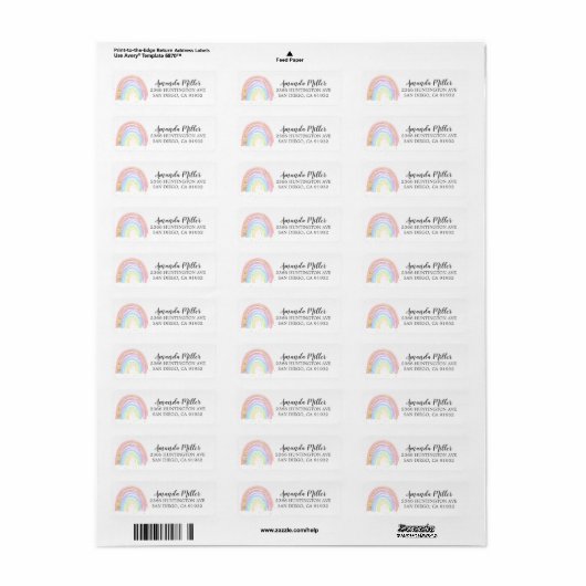 Modern Gold Pink Rainbow Return Label (Vorne)