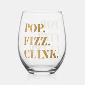 Modern Gold Pop Fizz Clink Weinglas Ohne Stiel (Vorderseite)