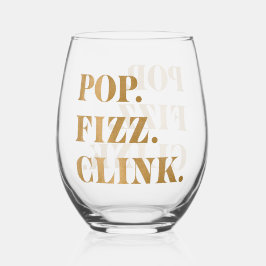 Modern Gold Pop Fizz Clink Weinglas Ohne Stiel