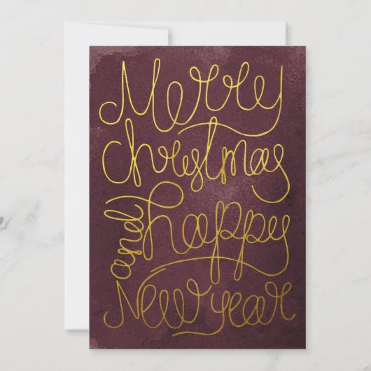 Modern Gold Pum Script Frohe Weihnachten Neues Jah (Vorderseite)