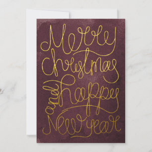 Modern Gold Pum Script Frohe Weihnachten Neues Jah