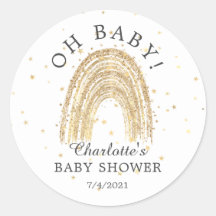 Modern Gold Rainbow Oh Baby Fevor Sticker