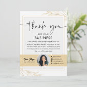 Modern Gold Real Anwesen Agent Foto Danke Karte (Stehend Vorderseite)