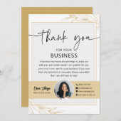 Modern Gold Real Anwesen Agent Foto Danke Karte (Vorne/Hinten)