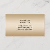 Modern Gold Real Estate Custom Logo Realtor Photo Visitenkarte (Rückseite)