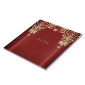 Modern Gold Red Floral Ceramic Tile Fliese (Seite)