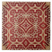 Modern Gold Red Floral Ceramic Tile Fliese (Vorderseite)