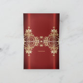 Modern Gold Red Floral Danke Karte (Innenseite)